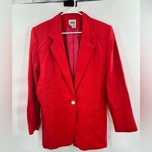Sake red linen womens blazer vintage size 12